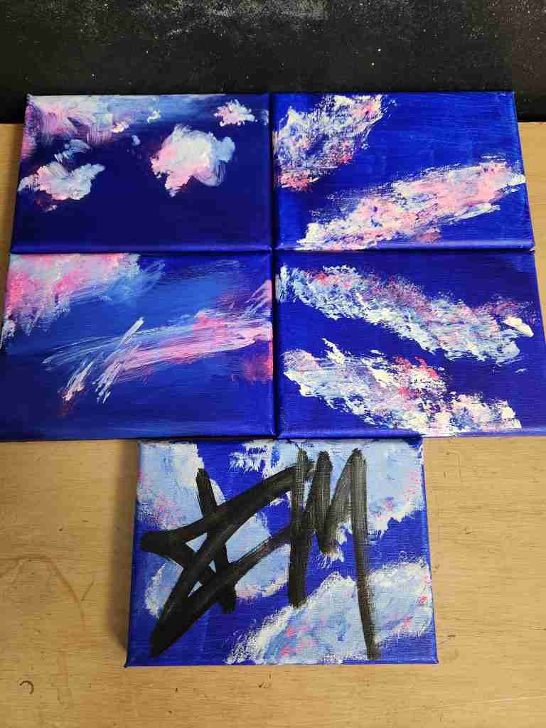 Pink Cloud on Blue series